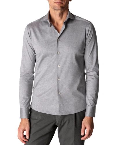 Shop Eton Men's Contemporary Fit Jersey Shirt In Grey