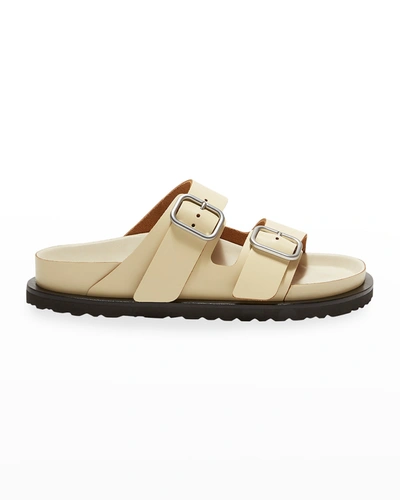 Shop Jil Sander X Birkenstock Arizona Dual-buckle Slide Sandals In Cream