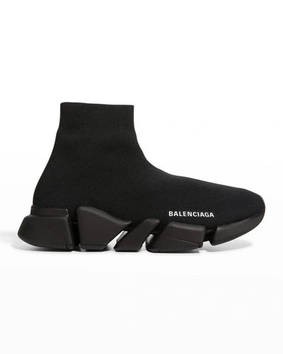 Shop Balenciaga Speed Knit Sock Trainer Sneakers In 1013 Noir