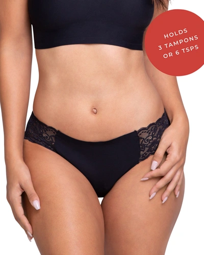 Shop Proof Period And Leak Lace Cheeky Briefs In Black