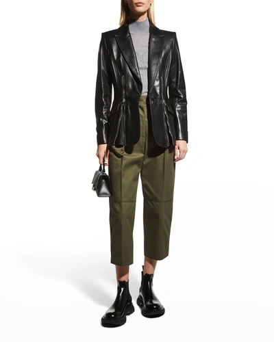 Shop Alexander Mcqueen Leather Double-zip Jacket In Black