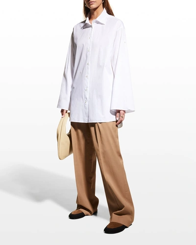 Shop The Row Elden Oversized Button-down Shirt In Optic White