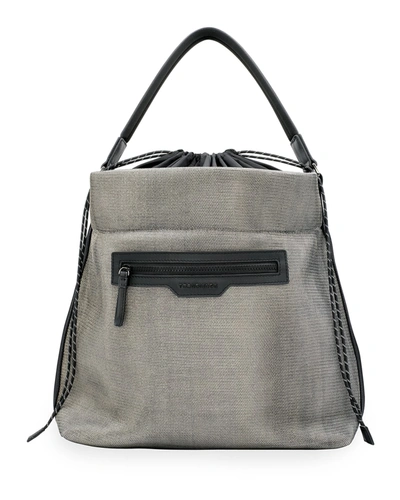 Transience Swing Water-resistant Mesh Nylon Shoulder Bag In Silver Mesh