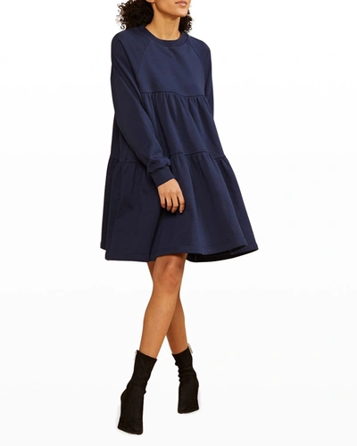 Shop Cynthia Rowley Vail Long-sleeve Sweatshirt Dress In Navy