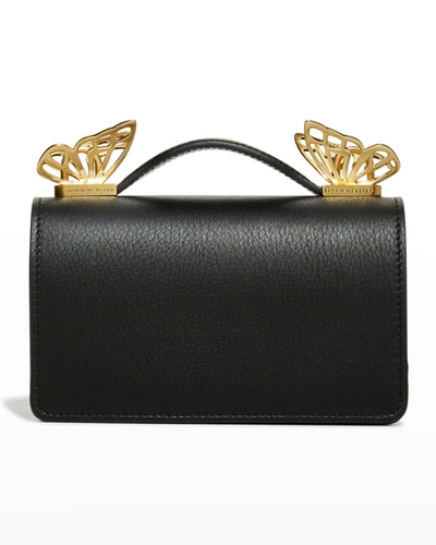 Shop Sophia Webster Mariposa Mini Leather Top-handle Bag In Black Naplak