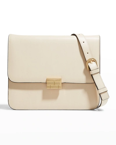 Shop Frame Le Signature Smooth Leather Crossbody Bag In Beige