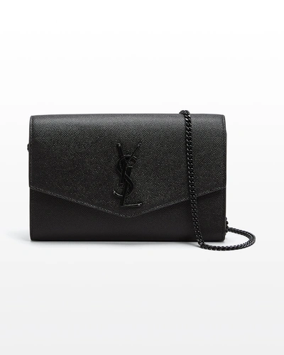 Shop Saint Laurent Uptown Wallet On A Chain Ysl Bag In 1000 Nero