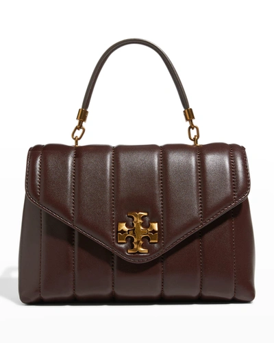 Shop Tory Burch Kira Small Quilted Top-handle Satchel Bag In Tempranillo