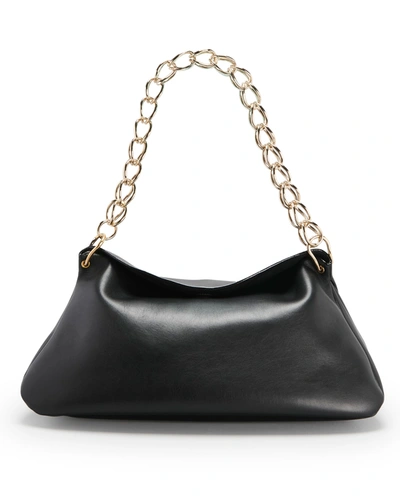 Shop Chloé Juana Medium Fold-over Chain Shoulder Bag In Black