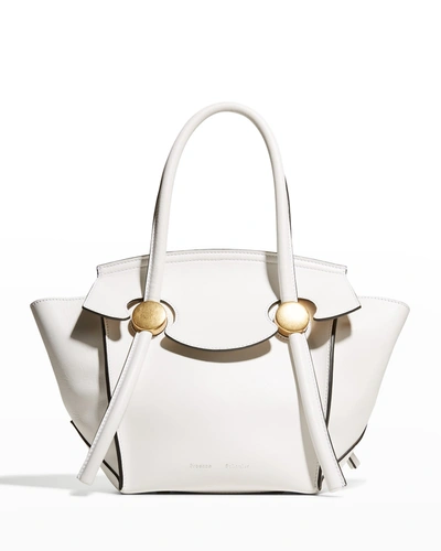 Shop Proenza Schouler Small Pipe Fold-over Leather Top-handle Bag In Optic White