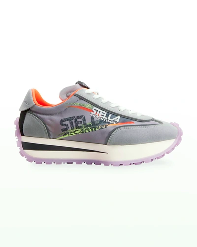 Shop Stella Mccartney Reclypse Recycled Logo Runner Sneakers In 1250 Smoke Greymu