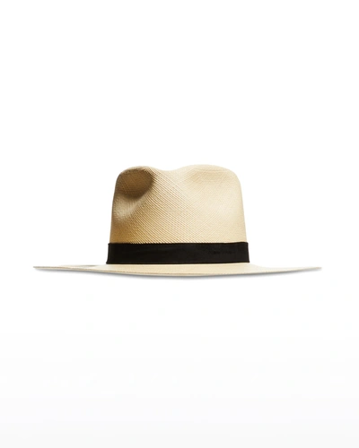 Shop Janessa Leone Spencer Straw Fedora Hat In Natural
