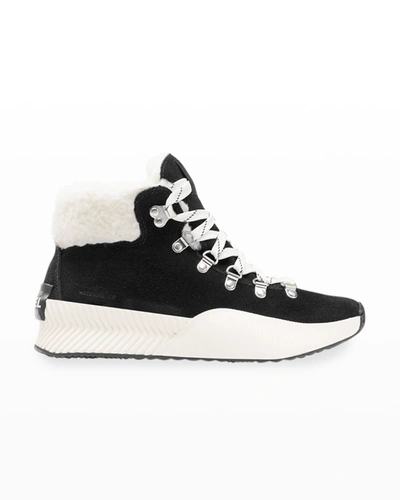 Shop Sorel Out N About Iii Conquest Suede Hiker Boots In Black Sea Salt