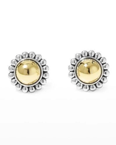Shop Lagos High Bar Two-tone Round 12mm Stud Earrings In Two Tone