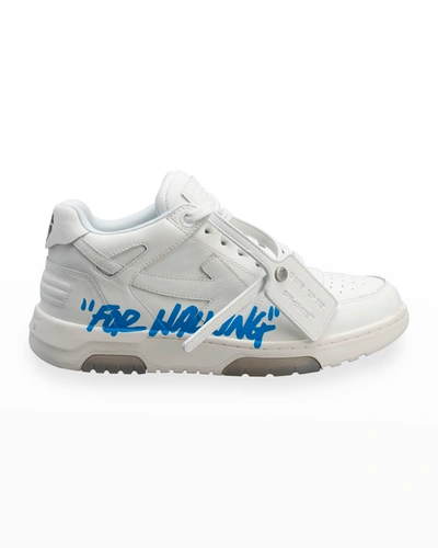 Shop Off-white Out Of Office For Walking Script Runner Sneakers In Wite Blue