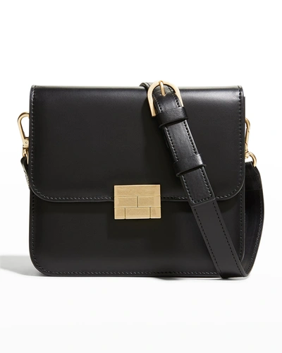 Shop Frame Le Signature Mini Smooth Leather Crossbody Bag In Noir