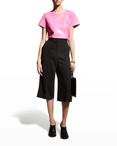 Shop As By Df New Guard Recycled Leather Tee In Bombshell Pink