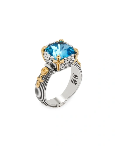 Shop Konstantino Delos Two-tone Swiss Blue Topaz Ring
