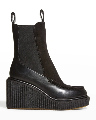 Shop Rag & Bone Sloane Mixed Leather Chelsea Boots In Blksd