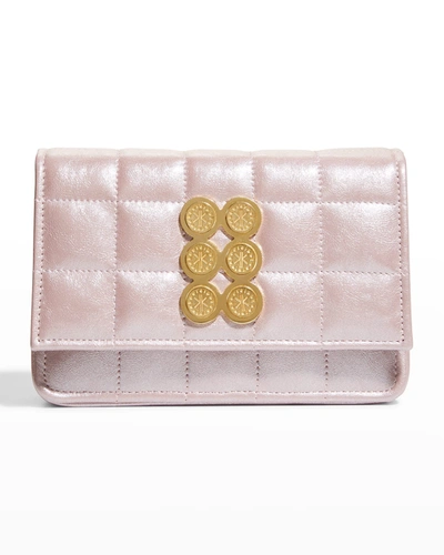 Shop Kooreloo Metallic Quilt Mini Shoulder Bag In Lilac
