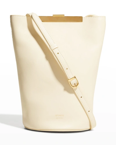 Shop Khaite Etta Leather Crossbody Bag In 103 Cream