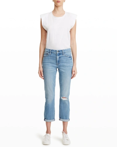 Shop Jen7 Slim Boyfriend Jeans W/ Destroy In Victoria