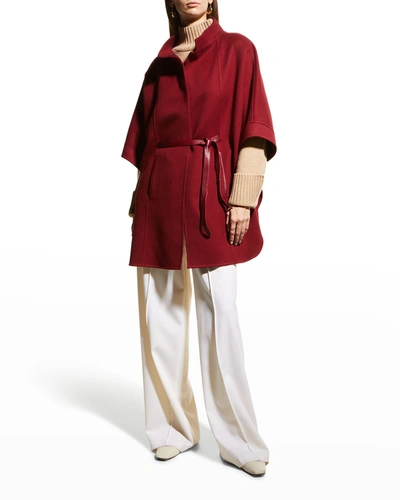 Shop Loro Piana Salzburg Belted Cashmere Jacket In Red Pear