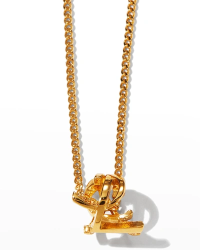 Shop Saint Laurent Ysl Necklace In Gold