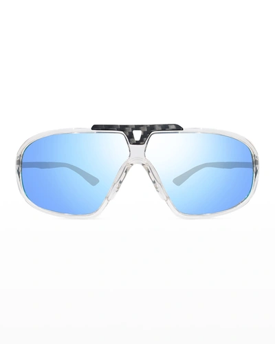 Shop Revo Men's Freestyle Photo Wrap Sunglasses In Crystal