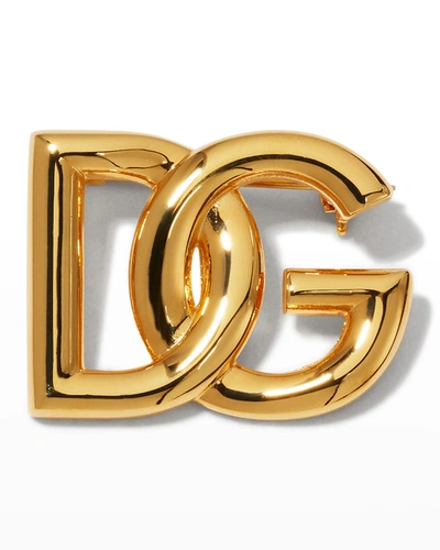 Shop Dolce & Gabbana Dg Brooch In Gold