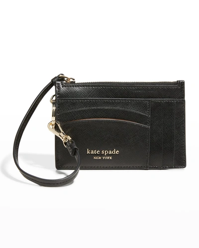 Shop Kate Spade Spencer Card Case Wristlet In Black
