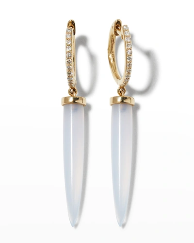 Shop Bondeye Jewelry Aphrodite Chalcedony And Diamond Earrings