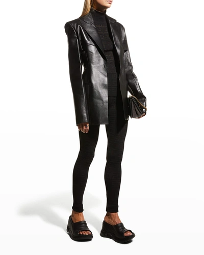 Shop Givenchy Structured Leather Jacket In Black