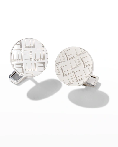 Shop Dunhill Men's Abstract Signature Cufflinks In Silver