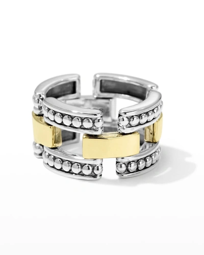 Shop Lagos High Bar Two-tone 12mm Band Ring In Two Tone