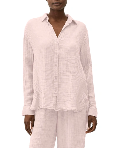 Shop Michael Stars Gauze Button-down Top In Besso