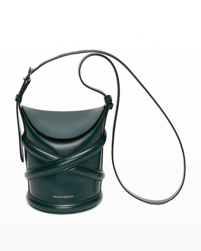 Shop Alexander Mcqueen The Curve Small Hobo Bucket Bag In 3108 Forest Green