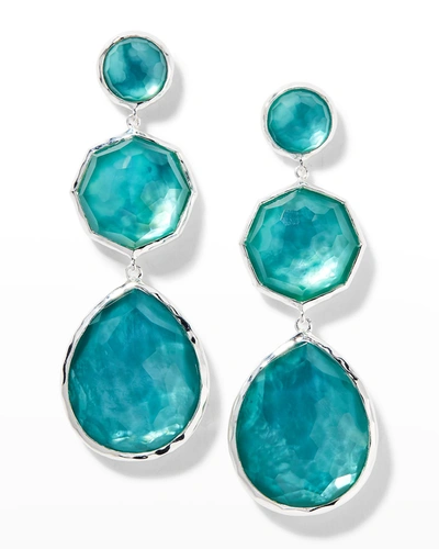 Shop Ippolita Wonderland 3-drop Earrings In Blue Moon In Dfdenim