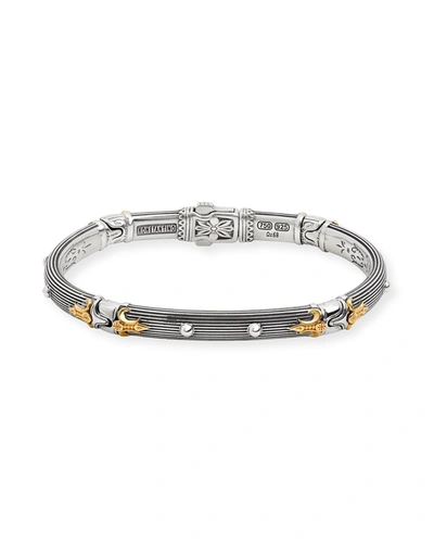 Shop Konstantino Delos Two-tone Stud Bracelet In Sterling Silver