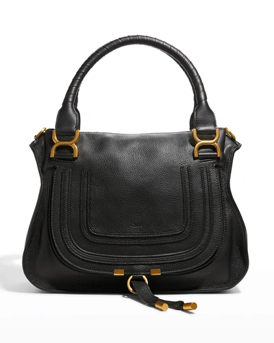 Shop Chloé Marcie Medium Satchel Bag In Black