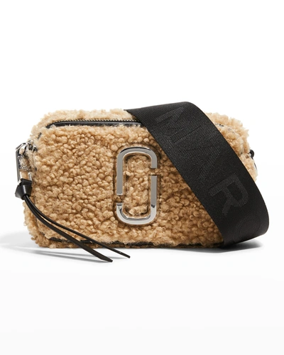 Shop Marc Jacobs Snapshot Faux-fur Camera Crossbody Bag In Beige