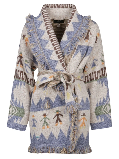 Shop Alanui Love Each Other Icon Wrap Cardigan In Multi