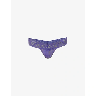 Shop Hanky Panky Womens Wild Violet Signature Low-rise Stretch-lace Thong 1 Size