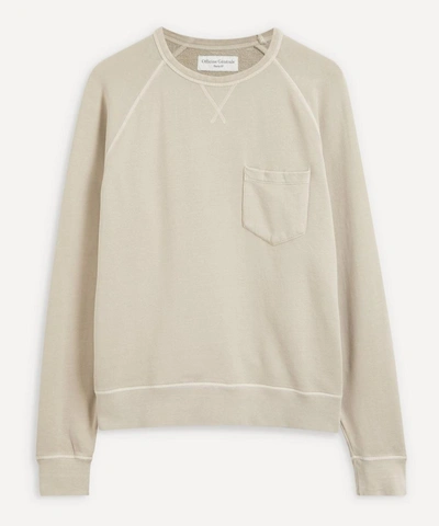 Shop Officine Generale Chris Loopback Cotton Sweatshirt In Burnt Sand