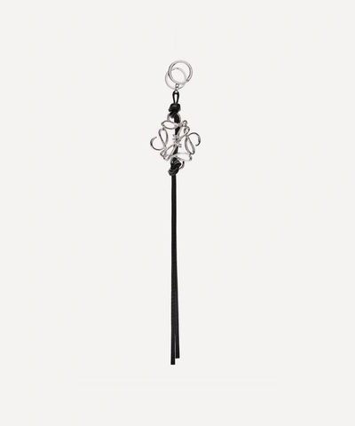 Loewe Women's Anagram Metal And Leather Bag Charm In Silver
