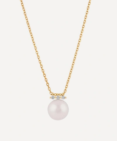 Shop Dinny Hall 14ct Gold Shuga Large Pearl And Diamond Pendant Necklace