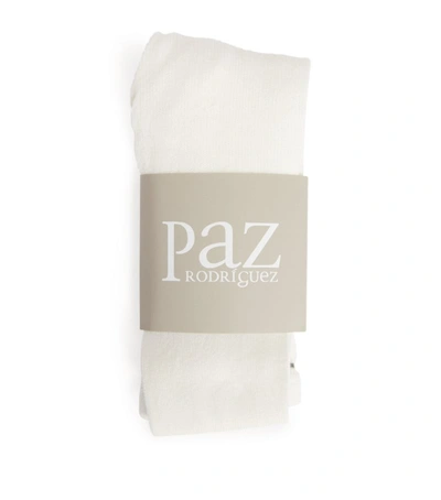Shop Paz Rodriguez Cotton Tights (1-24 Months) In Ivory