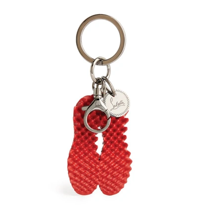 Shop Christian Louboutin Rubber Sneaker Keyring In Red