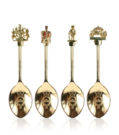 Shop Royal Collection Trust British Monarchy Souvenir Spoons (set Of 4) In Gold