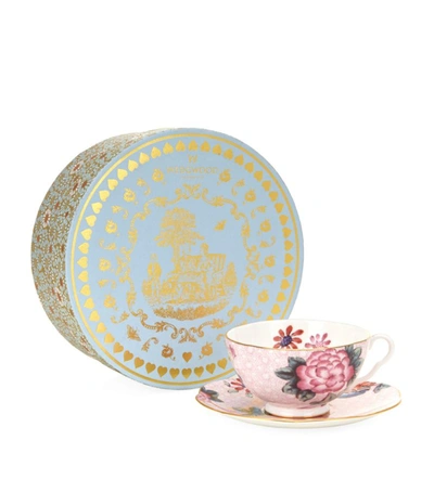 Shop Wedgwood Cuckoo Teacup And Saucer In Pink